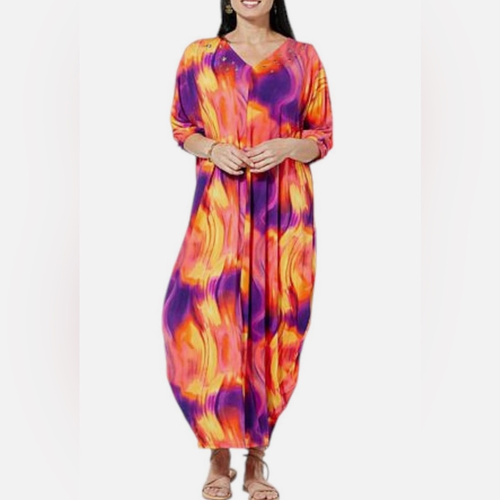 Megan Renee Texture Matte Jersey knit kaftan